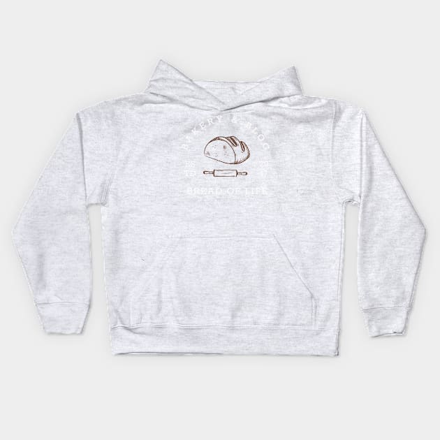 Bread of Life Bakery & Blog | Brown & White Logo Kids Hoodie by Bread of Life Bakery & Blog